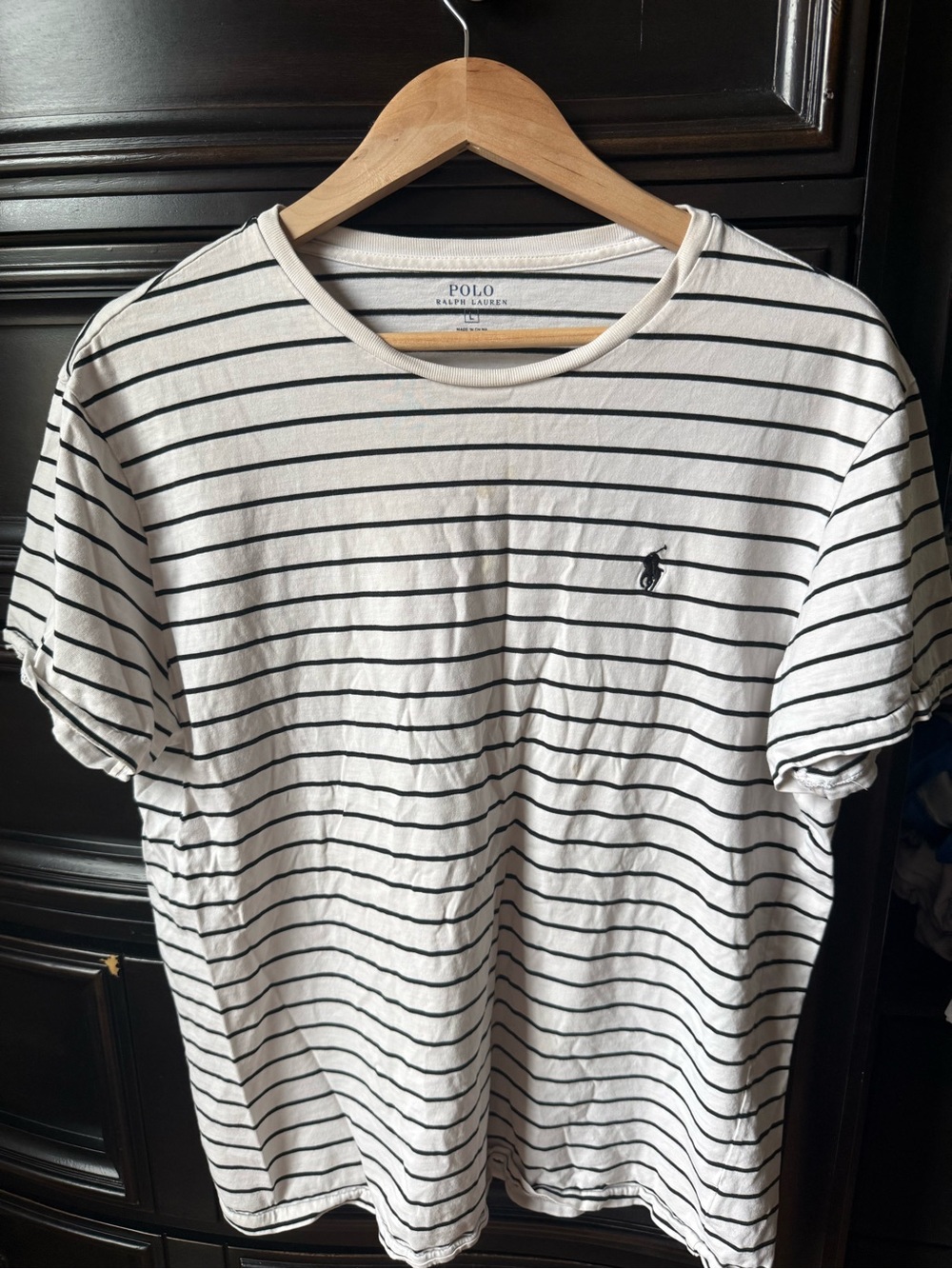 Polo by Ralph Lauren White Tee with Black Stripes